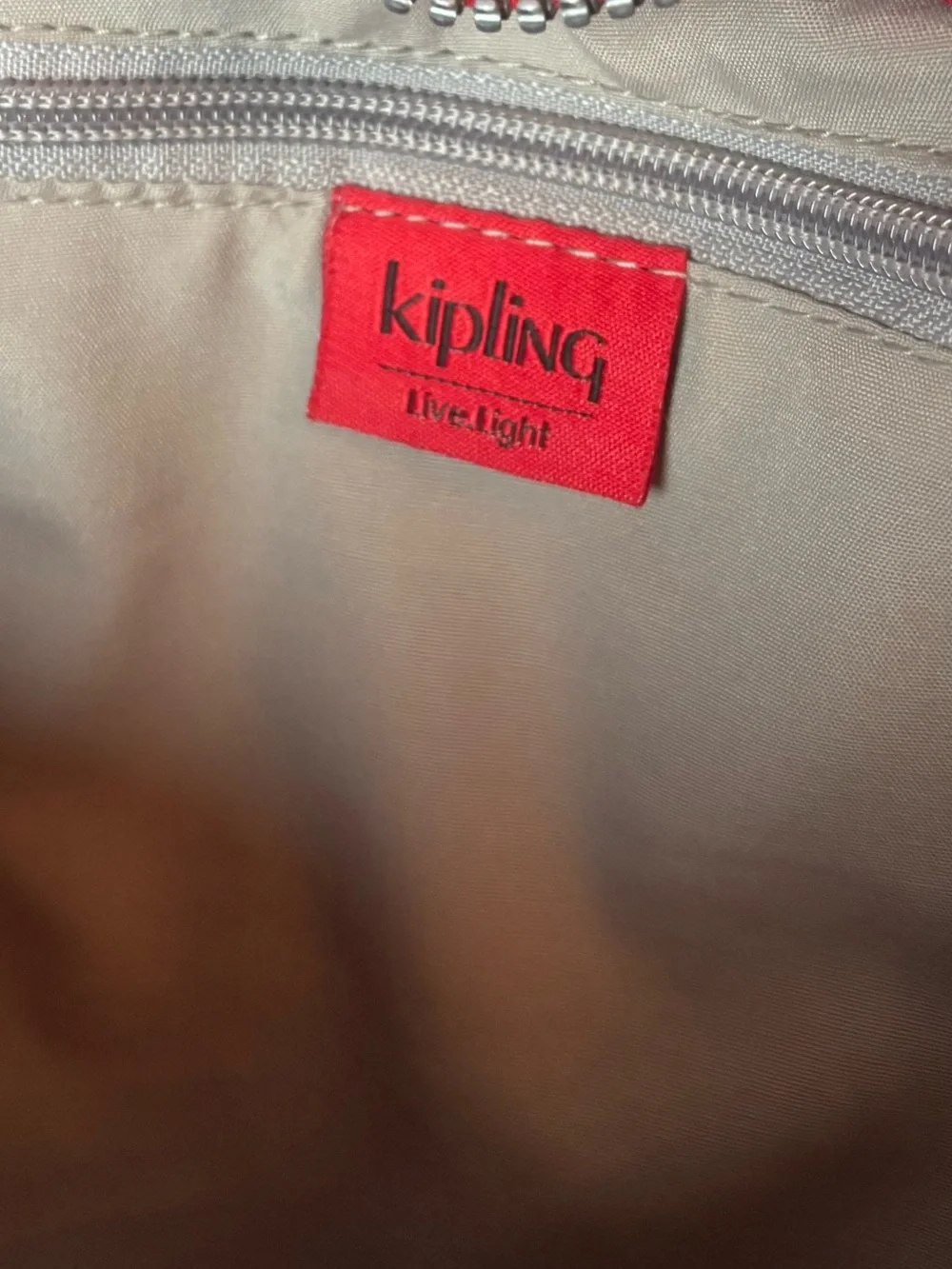 Kipling Queenie Backpack Tango Red Nylon Lightning Pockets No Monkey